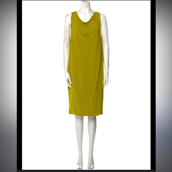 MaxMara Dresses & Skirts - MaxMara chartreuse cowl neck sleeveless midi dress